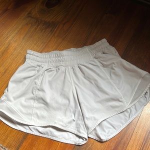 White lululemon hotty hot shorts